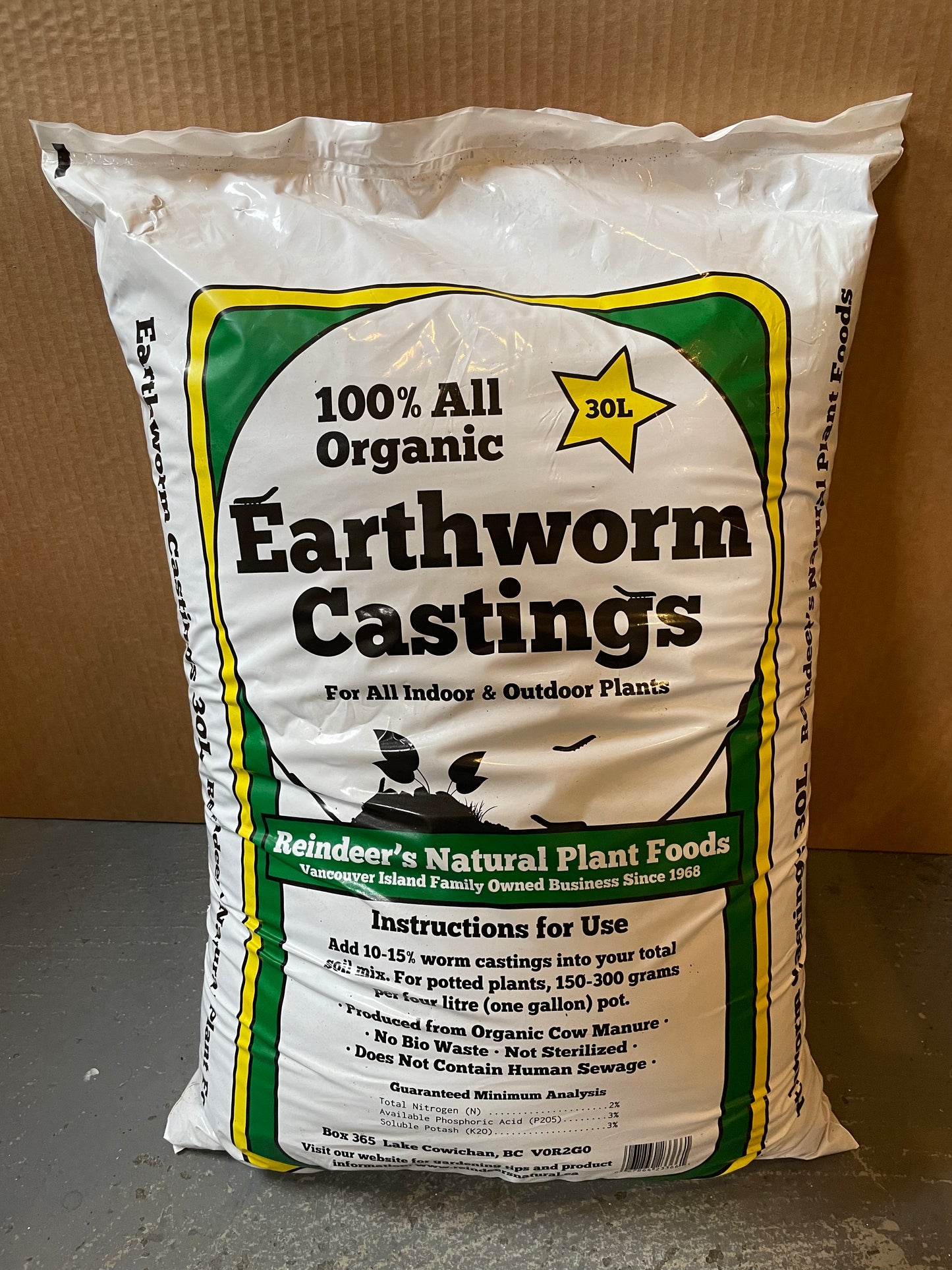 Earthworm Castings 30L Bag