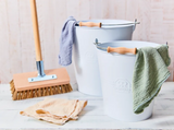 Redecker Scrub Brush Long Handle with Buckets and Cleaning Cloths