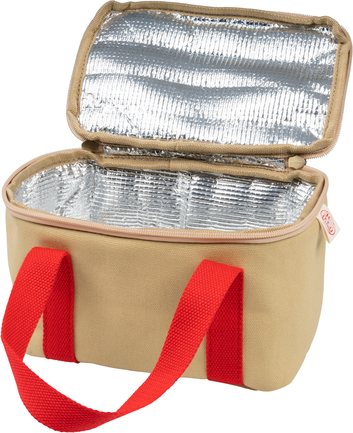 Niwaki foil insulated lunch bag unzipped to show interior