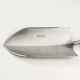Sneeboer Transplanting Trowel Cherry Handle view of Blade