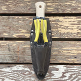 Deluxe Double Holster + Pouch, holding GR Pro Snips, GR Pro Secateurs and Niwaki Serrated Hori Hori