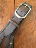 Deluxe Leather Garden Tool Belt 1.0 close up of Belt Buckle
