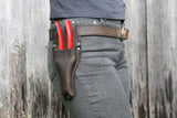 Deluxe Leather Single Garden Tool Holster, Leather Belt & Secateurs