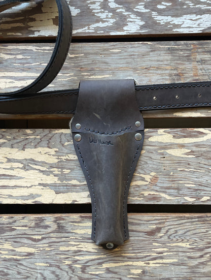 Deluxe Leather Single Garden Tool Holster, Leather Belt