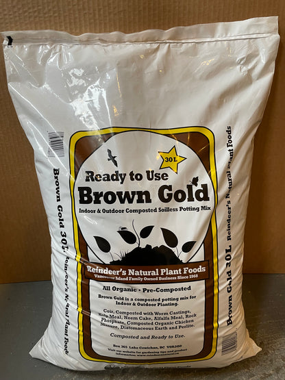 Brown Gold Potting Soil Mix 30L Bag