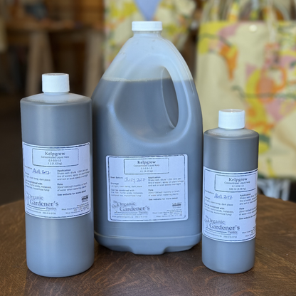 Organic Gardener's Pantry Kelpgrow Liquid Kelp Fertilizer in three sizes, 500ml, 1L and 4L
