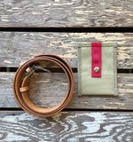 Back view of Niwaki Back Pocket Pouch with Niwaki Leather Belt