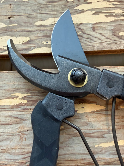 Close-up view of Black Masamune Secateurs bypass blade