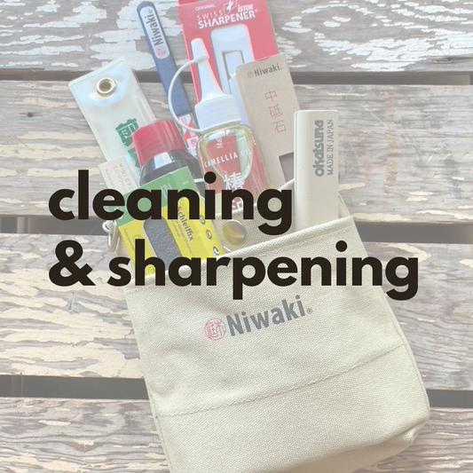 Promotional image for cleaning and sharpening workshops at Gardener's kit