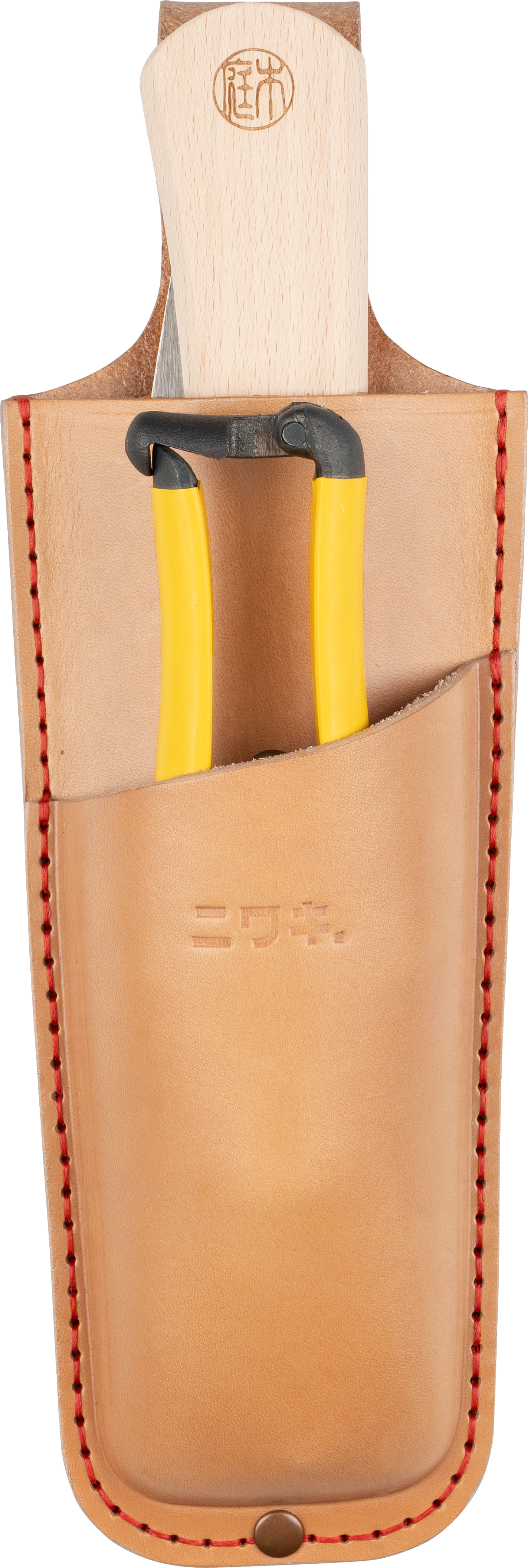 Niwaki Niju Holster holding GR Pro Secateurs and Hand Saw
