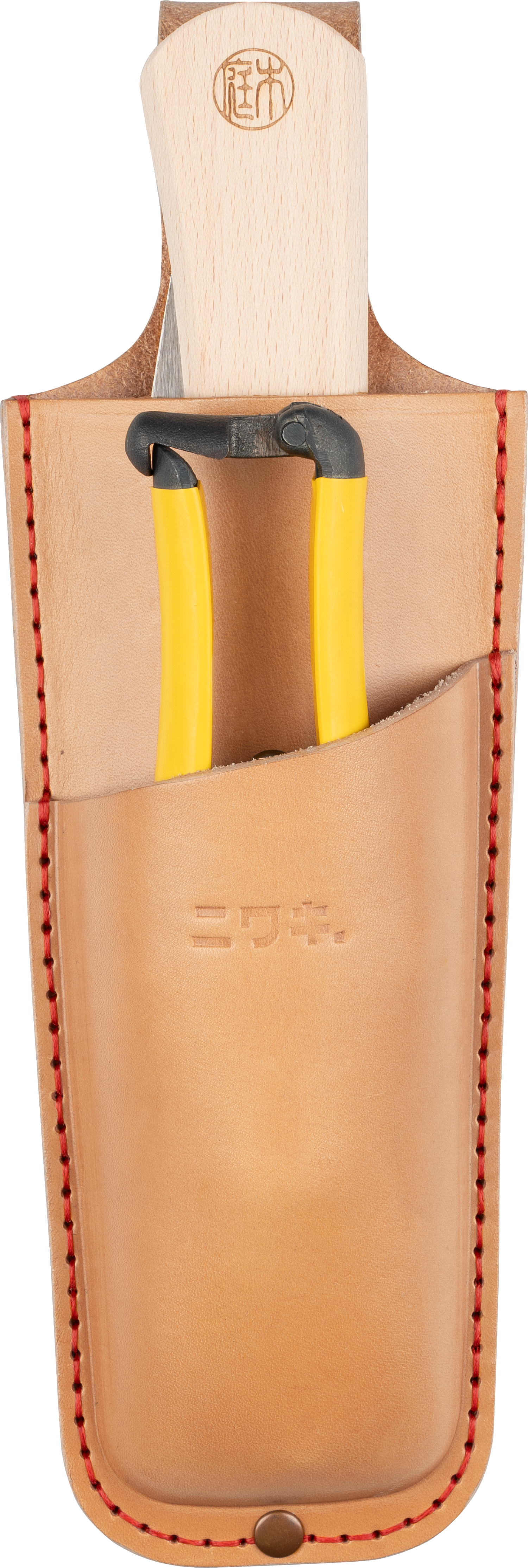 Niwaki Niju Holster holding GR Pro Secateurs and Hand Saw