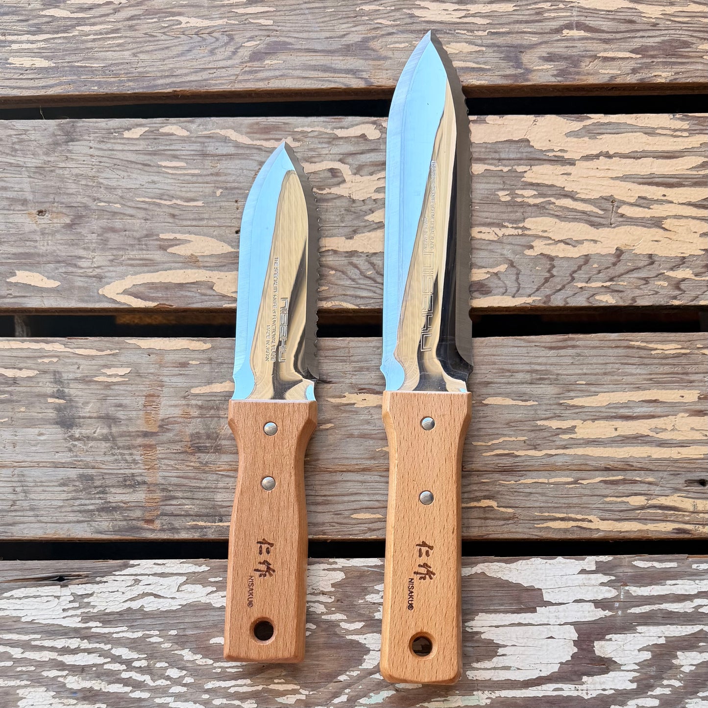 Nisaku Serrated Hori Hori and Short Hori Hori