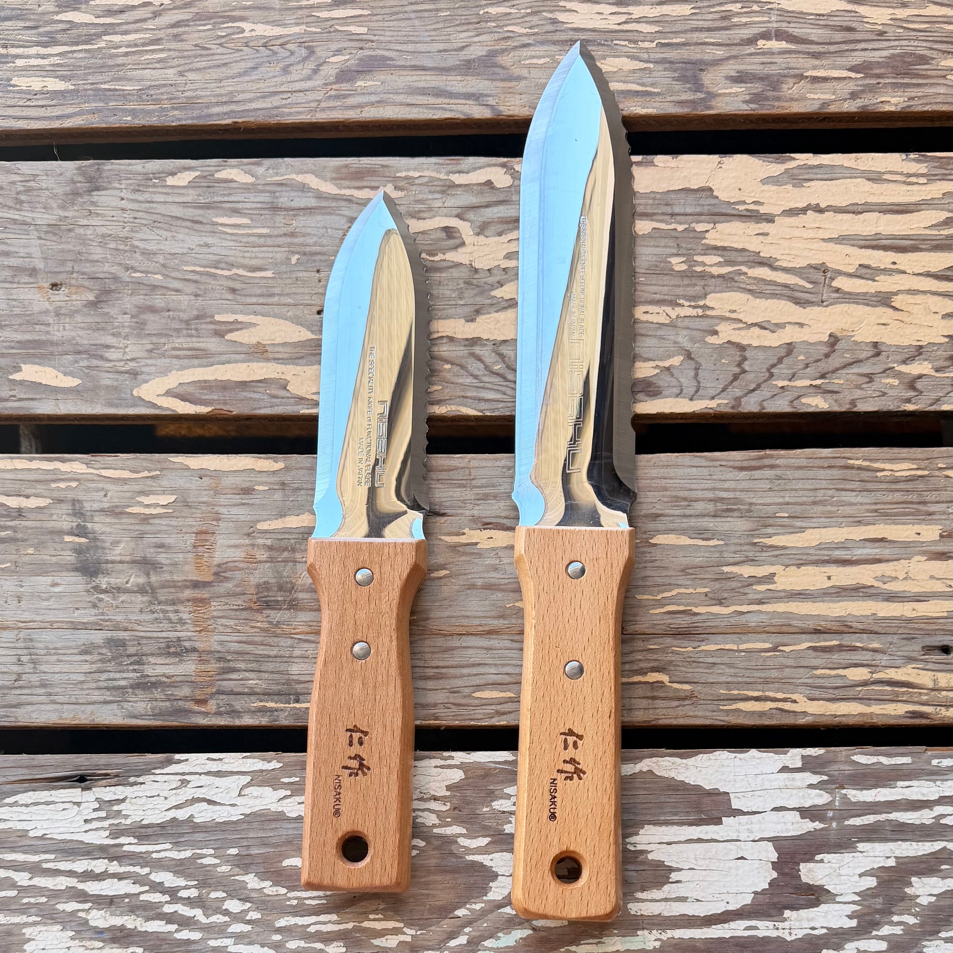 Nisaku Serrated Hori Hori and Short Hori Hori