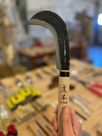 Close-up of Niwaki Billhook Sickle