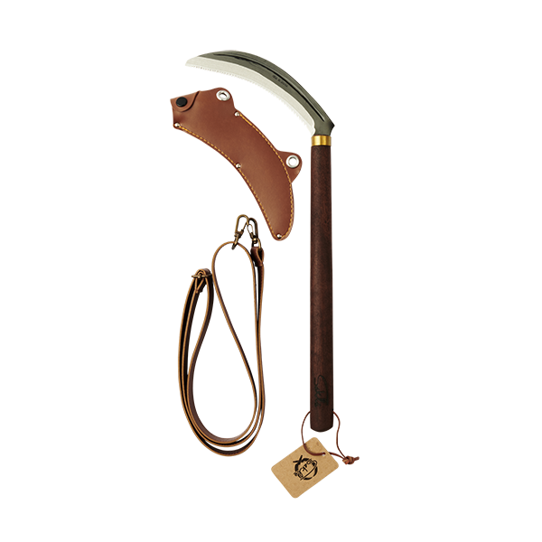 Takemoto Serrated Sickle with leather sheath and strap