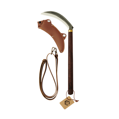 Takemoto Serrated Sickle with leather sheath and strap