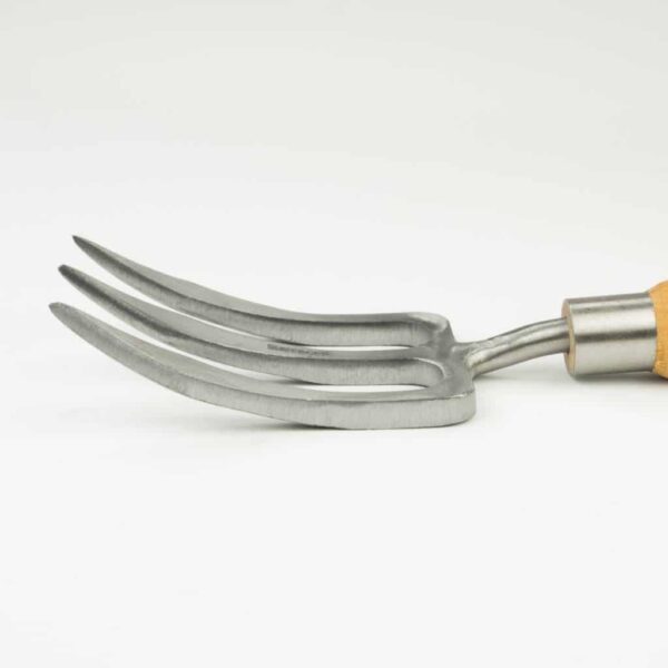 Sneeboer handheld Weeding Fork Cherry handle, view of tines