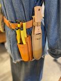 Niwaki Double Holster & Niwaki Leather Belt holding Secateurs & Niwaki Hori Hori