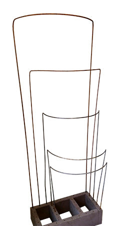 Handmade Iron Flop Bar Plant Supports Sizing