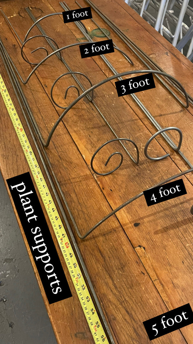 Handmade Iron Flop Bar Plant Supports Sizes