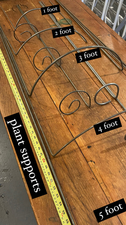 Handmade Iron Flop Bar Plant Supports Sizes