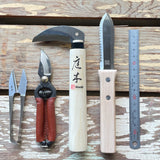 Niwaki Mini Snips, Niwaki Mini Secateurs, Niwaki Mini Shears, Niwaki Mini Serrated Hori Hori, Niwaki Matsui Ruler