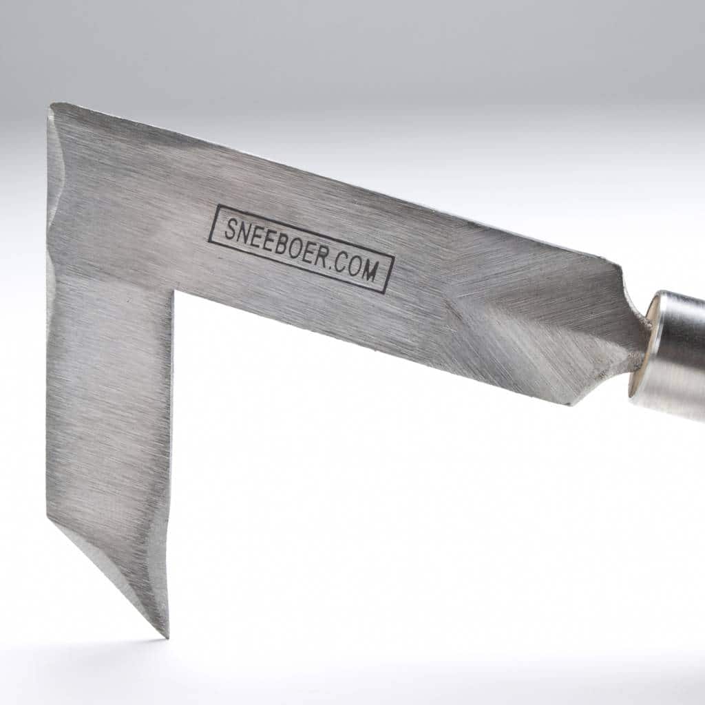 Sneeboer Hand Flat Stone Scratcher Brick Weeder, close-up of head