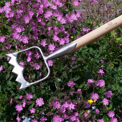 Sneeboer Royal Dutch Hoe against background of flowers